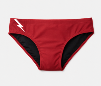 sunga masculina vermelha com estampa de raios laterais