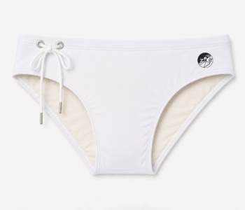 sunga masculina clássica branca com cordão ajustável