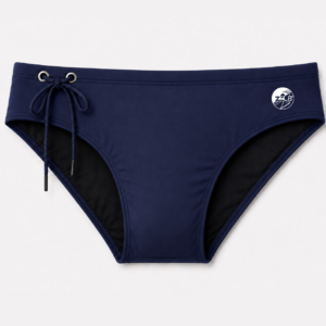 sunga masculina clássica azul marino com cordão ajustável