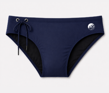 sunga masculina clássica azul marino com cordão ajustável