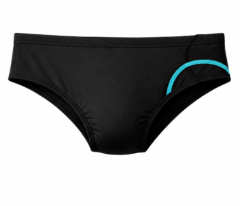 sunga masculina preta com detalhe azul lateral
