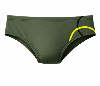 sunga masculina verde militar com detalhe neon lateral